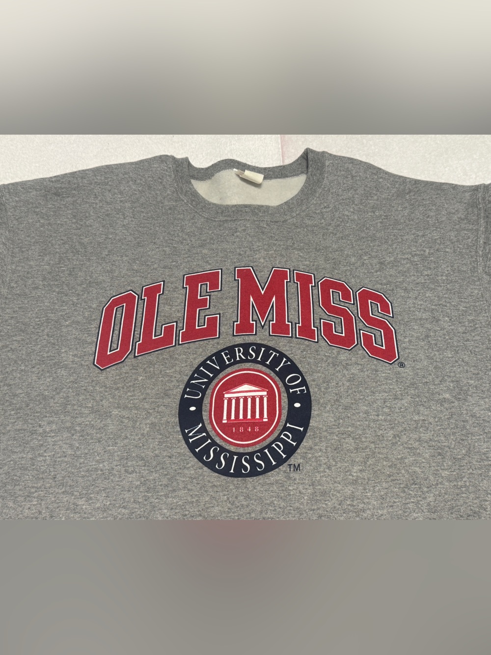 Vintage Ole Miss Rebels Sweatshirt Mens XL Gray NCAA Football Soffe Crewneck